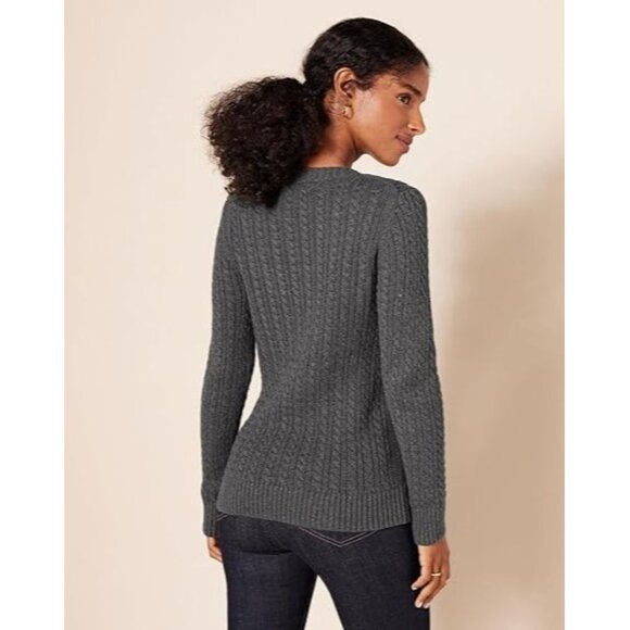 Amazon Essentials Plus Size 6X Sweater Fisherman Cable Knit Charcoal Gray - Picture 5 of 8